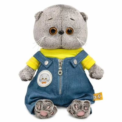 Мягкая игрушка Кот Басик Baby в комбинезоне деним Budi Basa BB-161 1